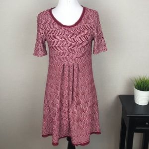 Anthropologie Maeve Dora Textured Knit Shift Dress Wine XS